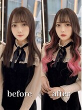 デザイン性のある付け方でワンランク上の可愛いを【新宿/ブリーチ/ダブルカラー/エクステ/髪質改善】
