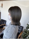 髪質改善ヘアカラー/ミディアムレイヤー/外ハネボブ