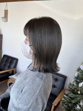 アパートメントヘアー 髪質改善ヘアカラー/ミディアムレイヤー/外ハネボブ