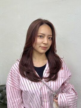 ジーテ(gite) カシスレッド×レイヤカット　【綱島/横浜/髪質改善/縮毛矯正】