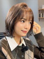 ジアン バイ ミルボン 西宮ガーデンズプラス(GIEN by milbon)&nbsp;イメチェン前髪ピンクベージュ透明感カラーニュアンスパーマボブ
