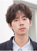 渋谷メンズパーマフェザーパーマシャドウパーマセンターパート