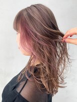 アルバム 渋谷パルコ(ALBUM)&nbsp;インナーピンク_グレージュカラーボブウルフ_ba342193