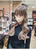 韓国風　ラベンダーピンク　エクステ　池袋