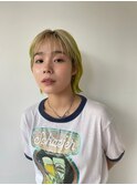 シースルーバング×ハイトーンイエローカラー