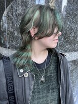 レコ 渋谷(LECO)&nbsp;レイヤーロングウルフ　ボーダーヘア