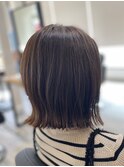 ミルクティーピンクベージュカラーくびれヘアグレージュカラー