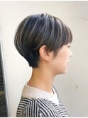 大人ハンサムショート/くびれヘア/前髪なし/30代/齋藤