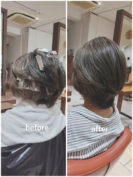 ネオリーブチノ 登戸店(Neolive cino) 【白髪ぼかし】　ハイライト ショート