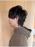 マッシュウルフ韓国風学生カット黒髪ショート