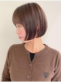 葛西ハイライト白髪ぼかしショートボブ小顔カットレイヤーカット