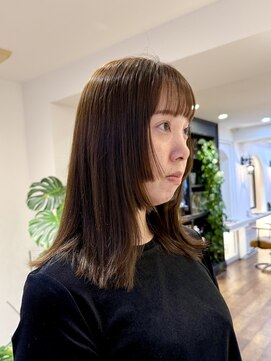 シアン ヘア デザイン(cyan hair design) 【cyan】透明感オリーブベージュ × 顔まわりデザイン