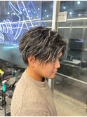 ホワイトメッシュ/ツイスト/ツイスパ/パーマ/メンズ/眉毛
