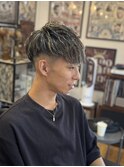 メッシュ、ツイストパーマ