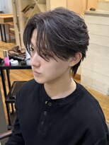 アリエッタ(aRietta) メンズダークグレージュセンターパート/ブリーチ