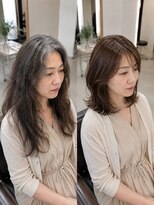 サンタフェ 一宮森本店(Santa'Fe)&nbsp;白髪ぼかし/脱白髪染め/ミディアムレイヤー/レイヤーカット/6