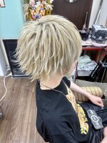 ヘアセットアップス(UP's)&nbsp;メンズセット『V系っぽい中スジ盛り毛先外ハネ♪』