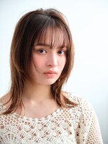 キネン バイ ツリー 宇都宮(kinen by tree)&nbsp;くびれミディアムウルフレイヤーことりベージュシースルーバング