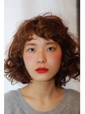 ガーリーなふわふわカールボブ