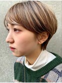 【Des.Art赤坂警固】30代40代耳掛けショート/小顔ボブ/艶カラー