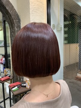 スタジオドーム(studio DOmE) シンプルボブ/ミルクチョコレート/カシスピンク/カール/30代