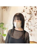 “顔まわりウルフ×スクエアカットロング” 中西英美子