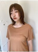 透明感クリーミーブラウン♪ミディアムウルフ