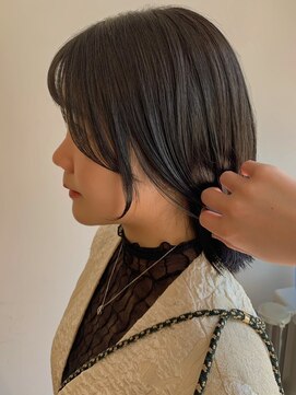 オッジ 西新店(Oggi) アッシュカラー　カーテンバング　ミディアムボブ