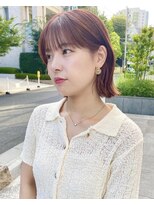 ノラ ヘアーサロン(NORA HAIR SALON)&nbsp;ナチュラル小顔前髪あり後れ毛サイドバング結べるボブくびれヘア