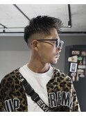 MEN'S/アップバングショート×フェード/短髪/黒髪