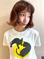 ヴヴ(Bub)&nbsp;オレンジブラウン オン眉 ミニボブ ブリーチなしダブルカラー