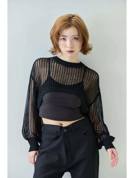 ミューク ハッピーヘアライフ 寺田町北口店(ｍieuxque happyhairlife) ウルフカットくびれヘアアプリコットオレンジハイライトカラー