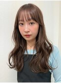 小顔に見せるヘア/オリーブグレー/ココアベージュ/レイヤー