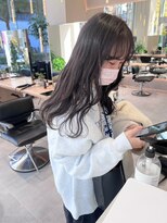 ガリカ 横浜(Gallica) 【minami】ゆるふわロングシースルーバング/透け感地毛風カラー