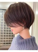 30代40代50代イメチェンフルバングレッドブラウン似合わせカット