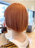 ダブルカラーオレンジベージュカラーケアブリーチレイヤーカット