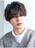 波巻きパーマメンズスパイラルパーマツーブロックシースルー
