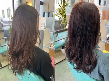ヘアースペース ブルーム(Hair Space bloom)の写真/【熊本/水前寺】《ナチュラル》なカラーが大人気☆ 生え際の白髪も馴染んで透明感のあるStyleへ◇