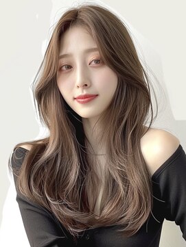 レヴ 草加店(LEV.) ブルーブラックワイドバングこなれミディ