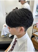 フェザーパーマ/水戸/メンズ/ニュアンスパーマ/センターパート