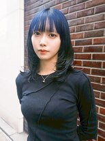 ロング顔周りレイヤー韓国ヘアウルフレイヤー美髪_ba552421