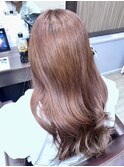 大人かわいいピンクブラウンカラー