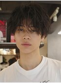 メンズ波巻きシャドウパーマ渋谷原宿