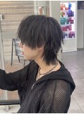 ハイライト/マッシュパーマ/ウルフ/アッシュブラック/渋谷駅