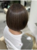 白髪ぼかしショートボブ髪質改善ストレート40代50代