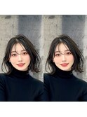 大人ナチュラルくびれボブ×シースルーバング