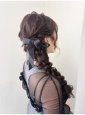 サイドのあみおろしヘア