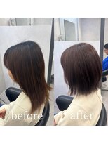 ヘアサロン ドットプラス 町田店(dot. plus) ミディアムレイヤーボブ/レイヤーボブ/ピンクブラウン/町田