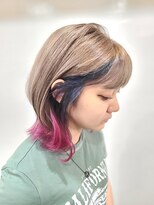 モナン(monan)&nbsp;デザインカラーツートンカラーローライトカラー裾カラーピンク