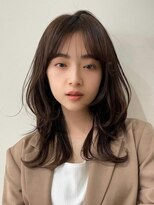 コート 青山(Cote)&nbsp;ブラウンくびれミディ顔周りレイヤー20代30代40代ミディアムボブ